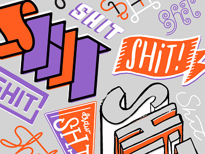 Shitty Collage for Cotton Bureau cotton bureau daily project lettering orange purple screenprinting shit t shirt tee white
