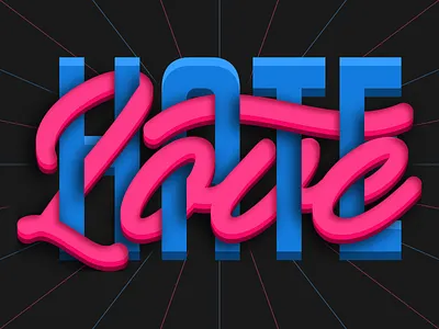 HATE, LOVE hate illustration love photoshop typography vector