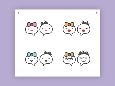 Emoticons Set 1 cheeky emoji emoticon emotions fun happy kiss love nerd smile smiley