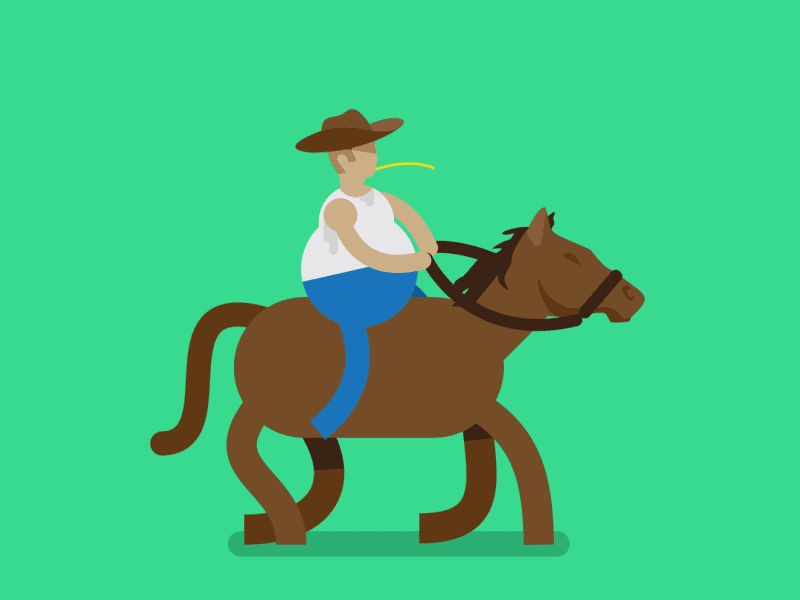 Fat Cowboy after effects animation cowboy fat horse illustrator strut sweat walk wheat