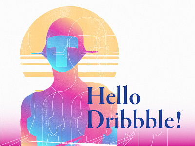 Hello Dribbble! future gradient synthwave