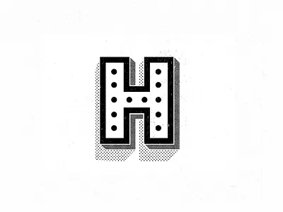 Playing with some type. 3d black half tone letters neon signage type typography vector white