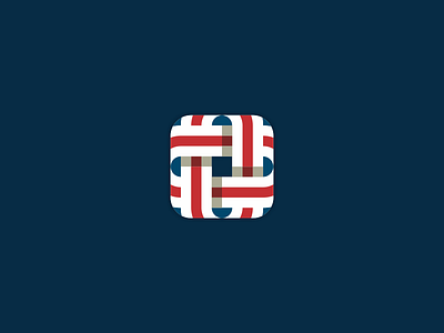 Intertwine knot logo mark square symbol weaving
