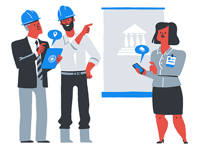 Rundl - Construction Site and Government app brand business government illustrations limited colours