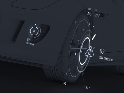 Jaugar F-Type - Styleframe 02 car data dataviz f type fui gui holographics hud jaguar styleframes ui