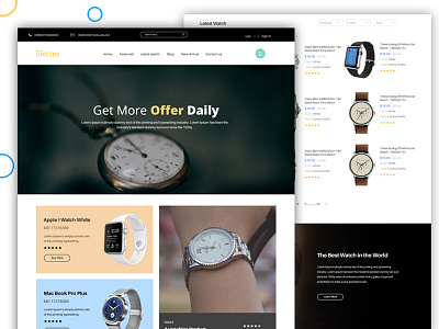 Electro clock e commerce ecommerce minimal ui ux watch web design