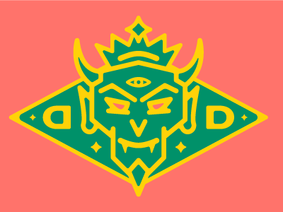 Devil badge beelzebub eyebrows georgia goatee horns illustration lucky satan stars stroked