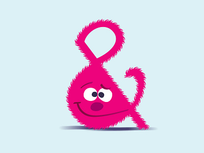 Ampersand ampersand awkward cartoon furry smile type typography