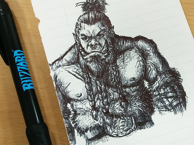Orc sketch drawing fanboy horde illustration orc pen silentiger sketch warcraft