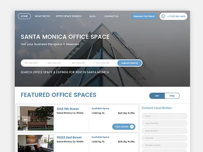 Commercial Real Estate Landing Page apps apps page coffee app e commerce form interface landing page list view real estate search ui ux