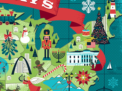 Holiday map christmas hanukah holiday map