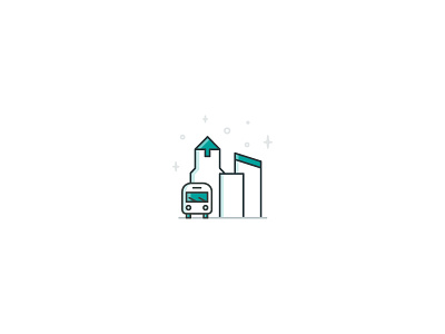 City Icon bus city illustrator line style simple