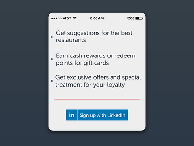 Sign Up Pop Up Widget for iOS App for DailyUI 082. app design arden hanna bay area dailyui freelance linkedin sf signup startup web design widget