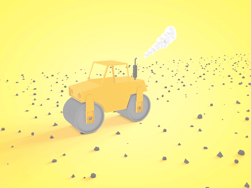 compactor animation car cinema4d motion smoke