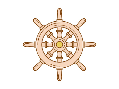 Captain's Wheel Illustration airship