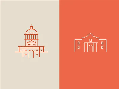 Texas Iconography alamo austin capital illustration san antonio texas