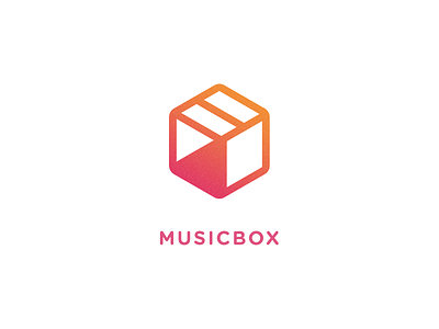 MusicBox box branding cube design identity logo logotype mark music pause play stop