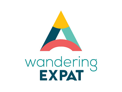 Wandering Expat Logo branding clean compass digital nomad expat fun global logo modern nomad travel