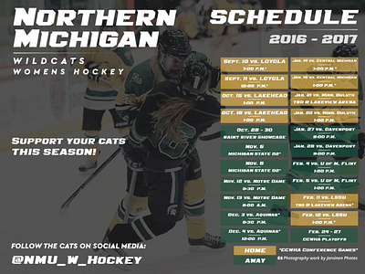 NMU Women's Hockey Schedule hockey schedule season sports upper peninsula