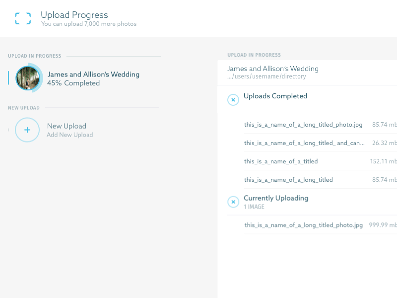 Status Complete status ui upload uploader ux