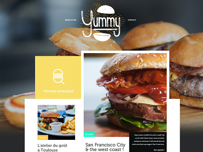 yummy's blog burger colors creative design graphic material photo typography ui ux web webdesign