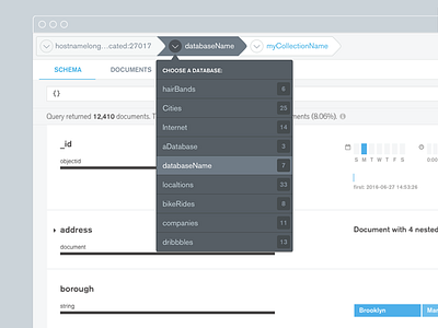 MongoDB Compass - More Nav breadcrumb compass mongodb navigation ui