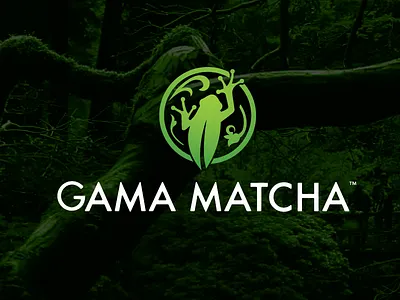 GAMA MATCHA Branding culinary food frog green tea healthy leaf mark matcha organic powder symbol