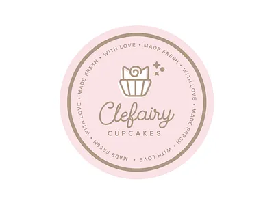 Clefairy Cupcakes Badge: Pokestops IRL badge bakery brand branding clefairy cupcakes go icon logo pokemon pokestop