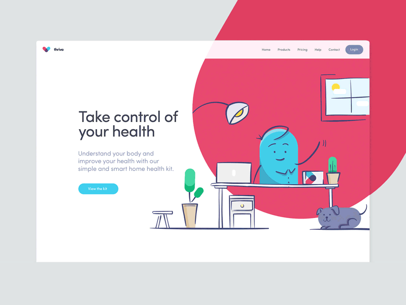 Thriva Web design animation branding illustration layout thriva ui website