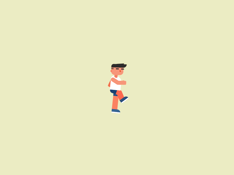 Run Run Jump! athlete character eyebrows flat game gif illustration motion running slowmotion