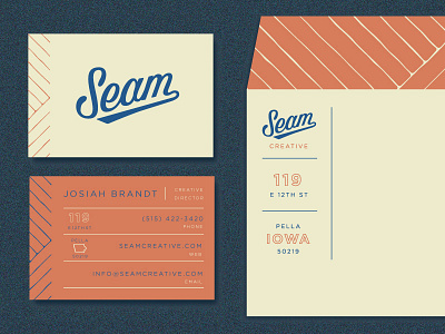 Gettin' Seamy in here baseball branding business card handlettering identity iowa lettering nostalgia print retro script video