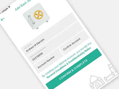 Register User // Add Bank add bank app bank account login register travel travel app ui ux