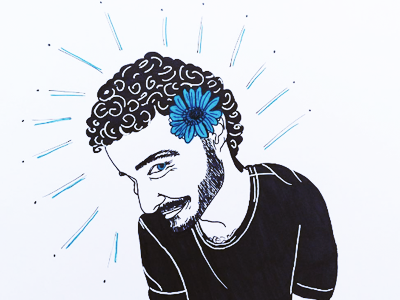 André. andré art illustration posca selfie