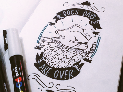 Dog days are over dog illustration moleskine sketch