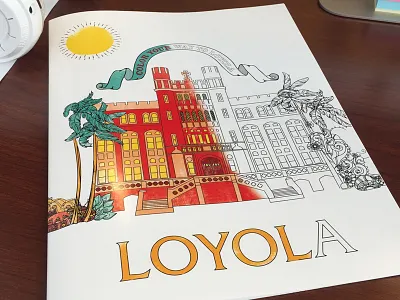 Marquette illustration colored coloring book illustration lauren smith loyola university