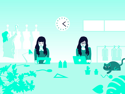 workspace character design contrast fashion illustration monochromatic