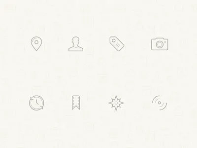 Momento Interface Icons diary events explore icons journal momento people photos places tags timeline