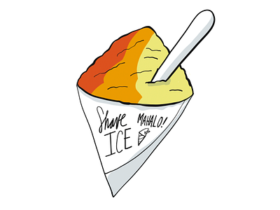 Mahalo! adobe illustrator draw apple pencil hawaii illustration ios messages shave ice stickers