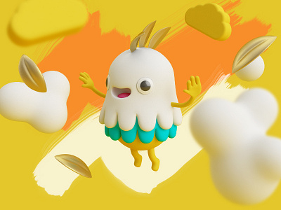 Monstruo de las hojas 3d cinema4d monster