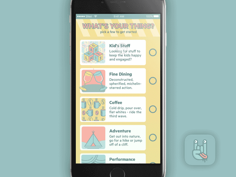 Select Category drag illustrator list parallax principle sketch ui ux