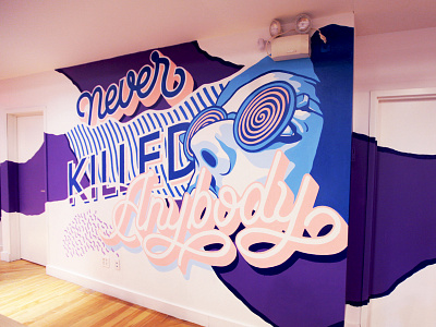 Ecorce Mural 2 bold hand lettering lettering mural pop art street art