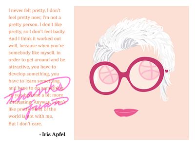 Dribbble Debut Iris Apfel 80's 80s debut iris apfel thanks