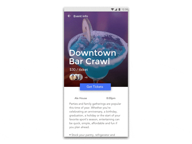 Events UI Animation animation gif ui ux