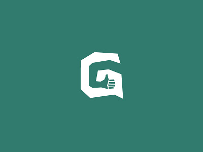 G is For Good Job! blocky branding logo negative space typography