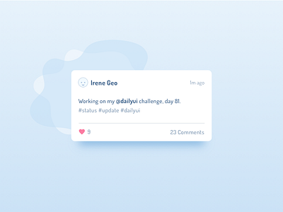 Day 81 Status Update dailyui like minimal profile soft blue status ui update