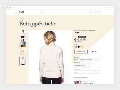 Blune_4/4 - Fiche produit art direction blune colorful design ecommerce product webdesign