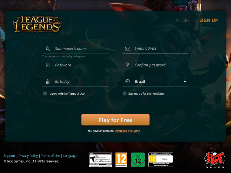 Example of Daily UI #001 - Signup