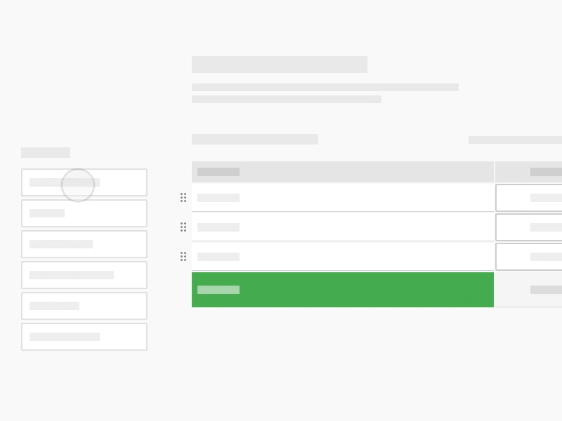 Drag and Drop Table Rows Interaction drag drop interaction row table