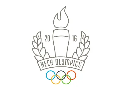 Beer Olympics 2016 2016 beer design drinking games illustraiton olympic rings olympics rings torch