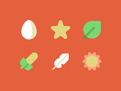 Free Range Icons chicken corn egg feather free range game icons ios leaf star sun